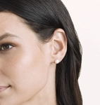 7.0-7.5mm Certified Hanadama Akoya Round Pearl Stud Earrings - Model Image