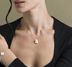 12mm White Freshwater Baroque Pearl Arlet Pendant - Model Image