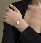 White Freshwater Baroque Pearl June Bracelet - Model Image