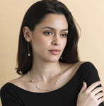 White Freshwater Pearl Tincup Anna Necklace - Secondary Image