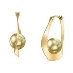 Golden South Sea Pearl Hoop Sloane Earrings