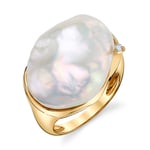 White Freshwater Baroque Pearl Isla Ring
