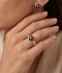 Tahitian South Sea Pearl & Diamond Jackie Ring - Third Image