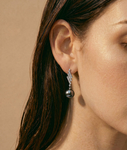 Tahitian South Sea Pearl & Diamond Bowie Earrings - Model Image