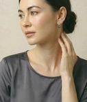 Tahitian South Sea Pearl Huggie Susie Earrings - Model Image