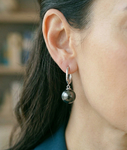 Tahitian South Sea Pearl Huggie Tania Earrings - Secondary Image