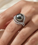 Tahitian South Sea Pearl & Diamond Clara Ring - Secondary Image