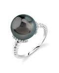 Tahitian South Sea Pearl & Diamond Jackie Ring