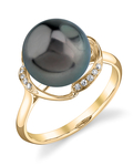 Tahitian South Sea Pearl & Diamond Ruby Ring - Model Image