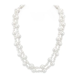 3-8mm White Freshwater Double Pearl Necklace - AAA Quality
