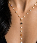 White Freshwater Pearl Anika Necklace - Model Image