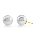 9mm South Sea Round Pearl Stud Earrings- Choose Your Quality - Third Image