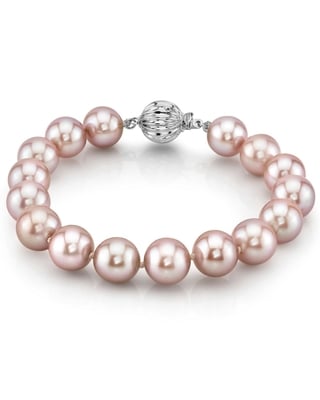 9-10mm Pink Freshwater Pearl Bracelet - AAAA Quality