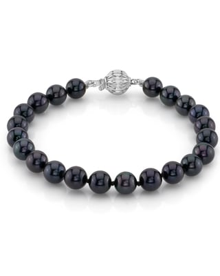 6.5-7.0mm Akoya Black Pearl Bracelet- Choose Your Quality