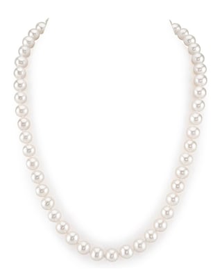 8.0-8.5mm White Freshwater Pearl Necklace - AAAA Quality