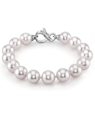 9.0-9.5mm Akoya White Pearl Bracelet- Choose Your Quality