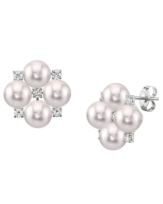 Akoya Pearl & Diamond Renee Earrings