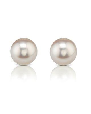 8.5-9.0mm Certified Hanadama Akoya Round Pearl Stud Earrings