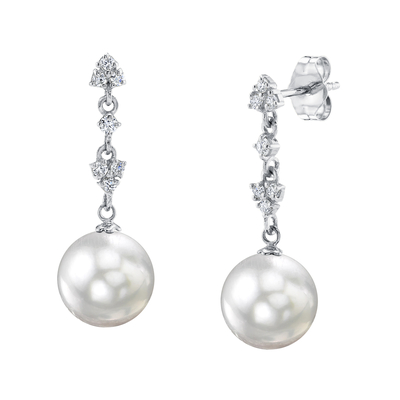 South Sea Pearl & Lab Grown Diamond Georgia Earrings