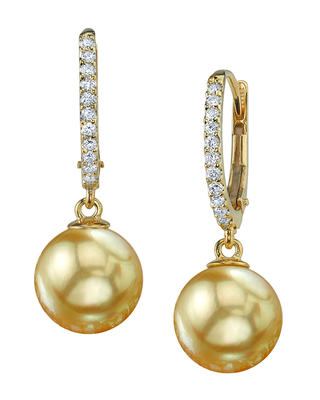 Golden Pearl Hoop Earrings