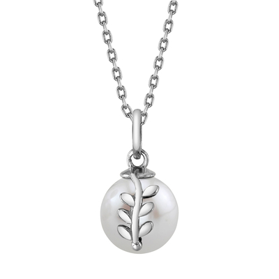 Freshwater Pearl & Jayne Leaf Pendant