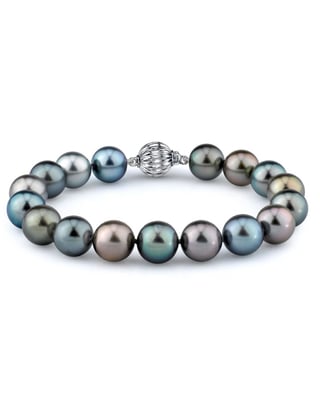 10-11mm Tahitian South Sea Multicolor Pearl Bracelet - AAAA Quality