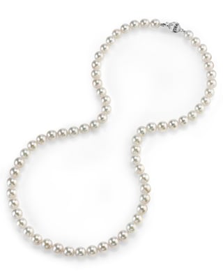 6.0-6.5mm Hanadama Akoya White Pearl Necklace