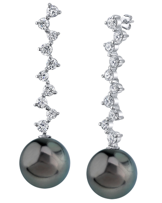 Tahitian South Sea Pearl & Diamond Naomi Earrings