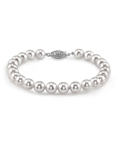5.0-5.5mm Japanese Akoya White Pearl Necklace- AA+ Quality