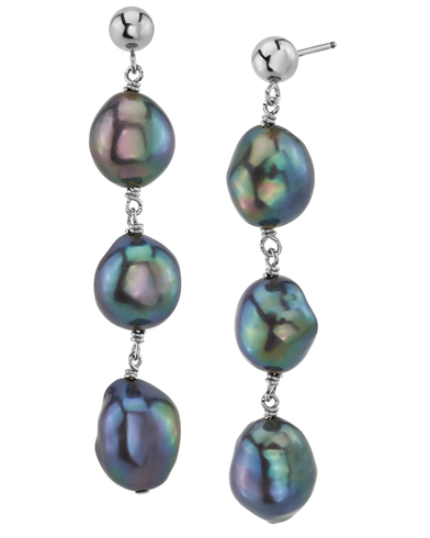 Becca Gold Crystal and Pearl Earrings