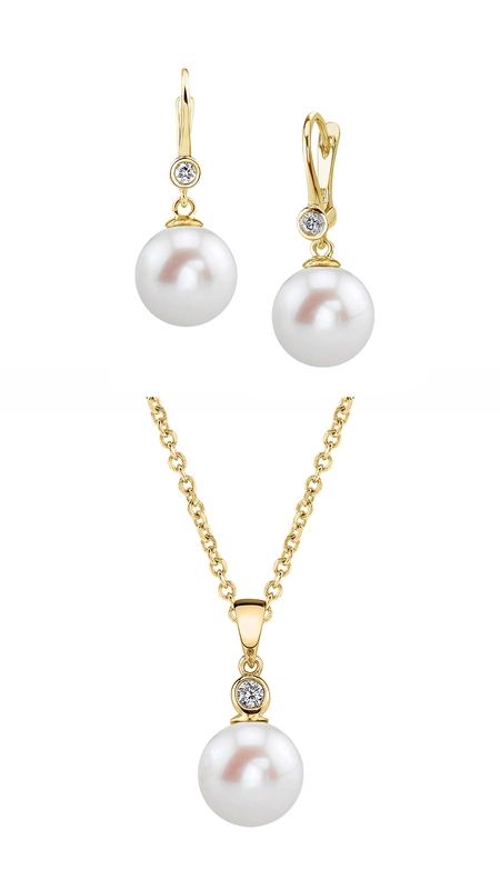 Freshwater Pearl & Diamond Michelle Jewelry Set