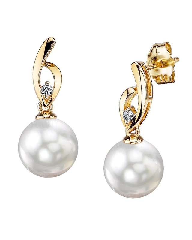 White South Sea Pearl & Diamond Lois Earrings