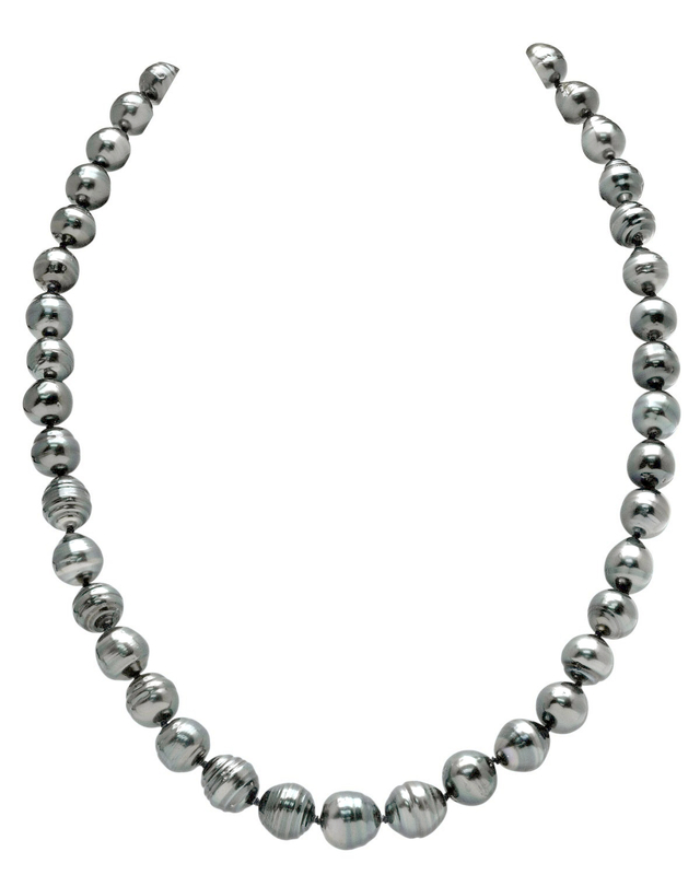 8-10mm Tahitian South Sea Circle-Baroque Pearl Necklace