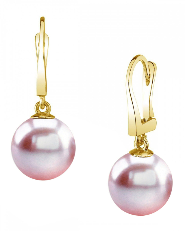 Pink Freshwater Pearl Classic Elegance Earrings - Model Image