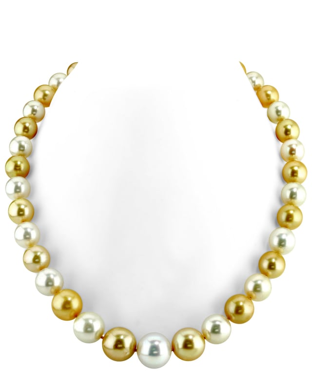 13-14.3mm South Sea Multicolor Pearl Necklace - AAAA Quality