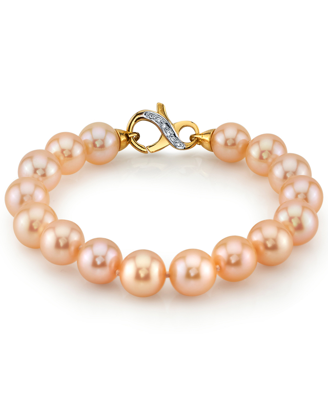 Peach Freshwater Pearl 10.5-11.5mm Smooth Round AAA Grade Pearl