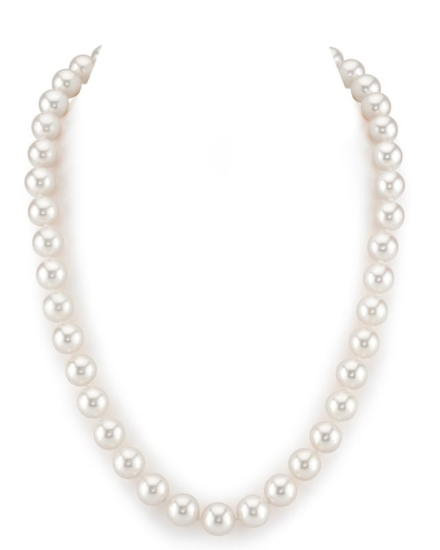 2row 18" 11mm white round freshwater pearl necklace P4905 AA+