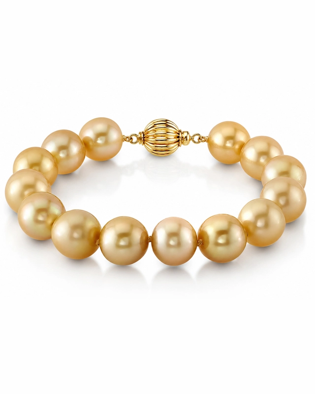 10-11mm Golden South Sea Pearl Bracelet