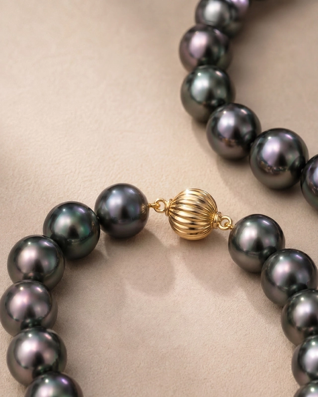 Opera Length 10-11mm Tahitian South Sea Pearl Necklace - AAAA Quality - Secondary Image