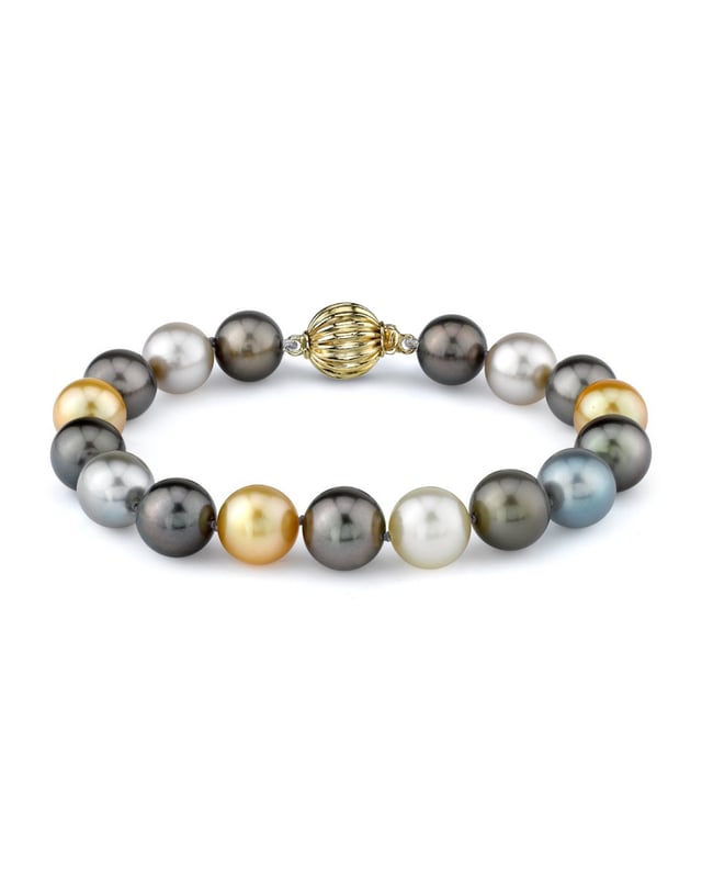 11-12mm South Sea Multicolor Pearl Bracelet - Model Image