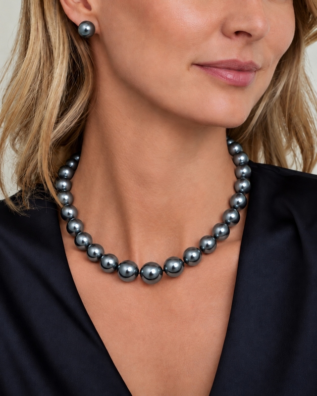 11-13mm Tahitian South Sea Pearl Necklace - AAAA Quality - Secondary Image