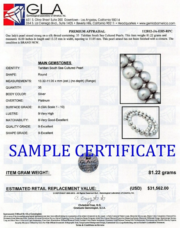 11-13mm Silver Tahitian South Sea Pearl Necklace - AAA Quality - Secondary Image