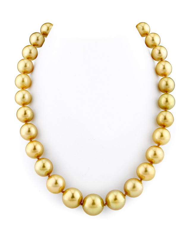 thumbnail image 2 of 18" AAA 12mm Natural South Sea Golden Pearl Necklace – 14k Yellow Gold Clasp 2 of 3