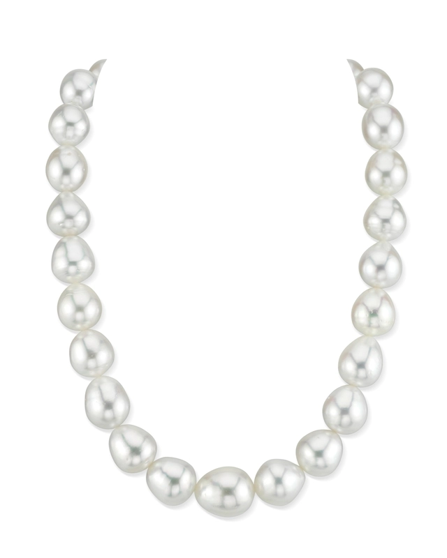 11-13mm White South Sea Drop Shape Pearl Necklace - PSL Certified