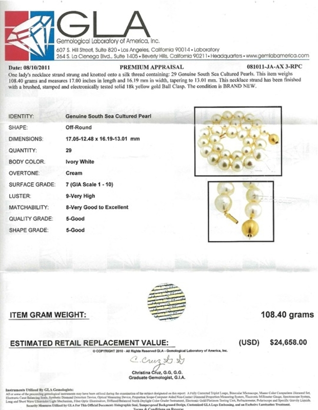 12-14mm Champagne Golden South Sea Pearl Baroque Necklace - Model Image