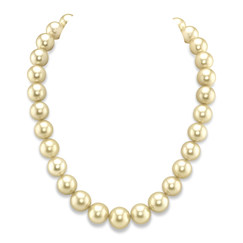13-16mm Champagne Golden South Sea Pearl Necklace - AAAA Quality