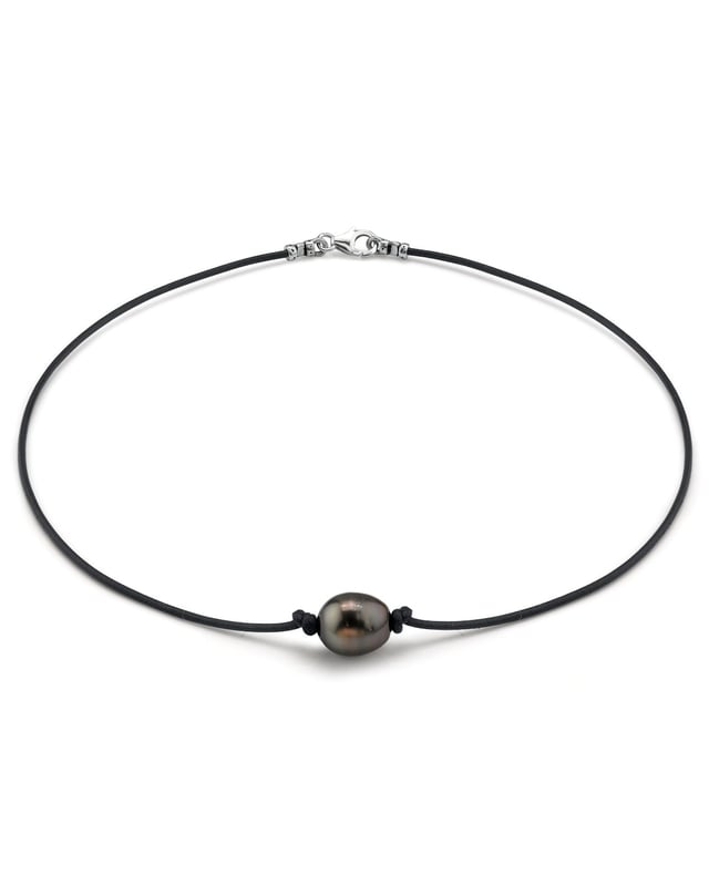 Tahitian Baroque Pearl Leather Necklace- Various Sizes