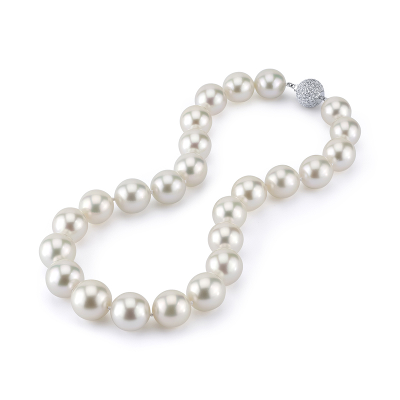 Details about / AAAAA round 18/"9-10mm NATURAL real south sea white pearl necklace 14K GOLD