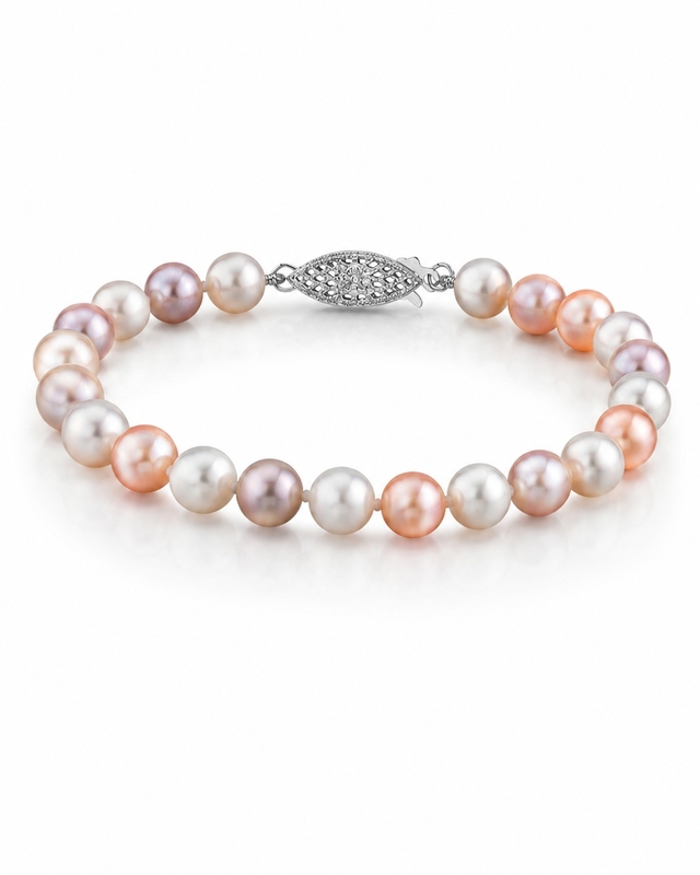 6.5-7.0mm Multicolor Freshwater Pearl Bracelet - AAA Quality