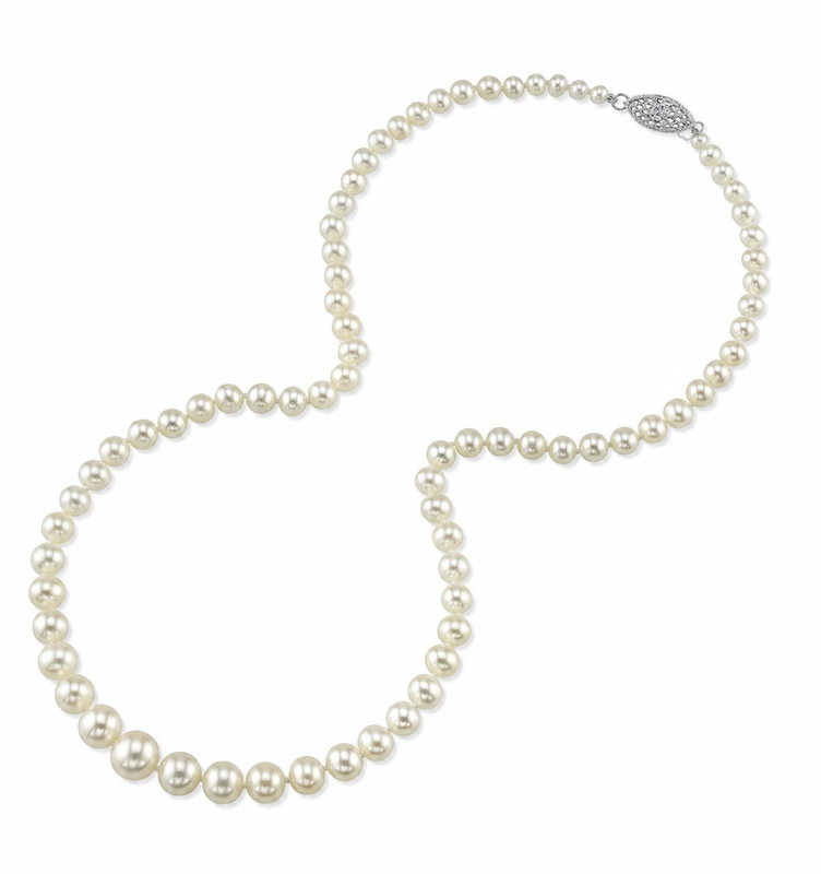 4.0-8.0mm White Freshwater Graduated Pearl Necklace